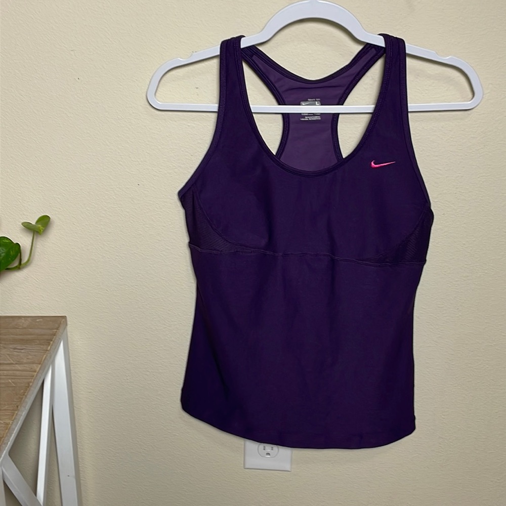 Nike Dri-FIT purple race back top size large